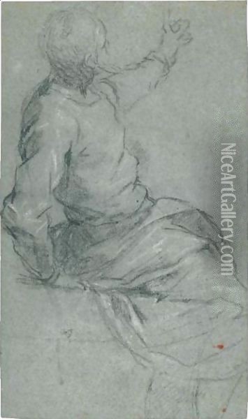 A Seated Apostle Oil Painting - Palma Vecchio (Jacopo Negretti)