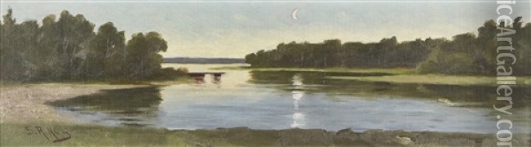 Moonlight Oil Painting - Sigfrid August Keinanen