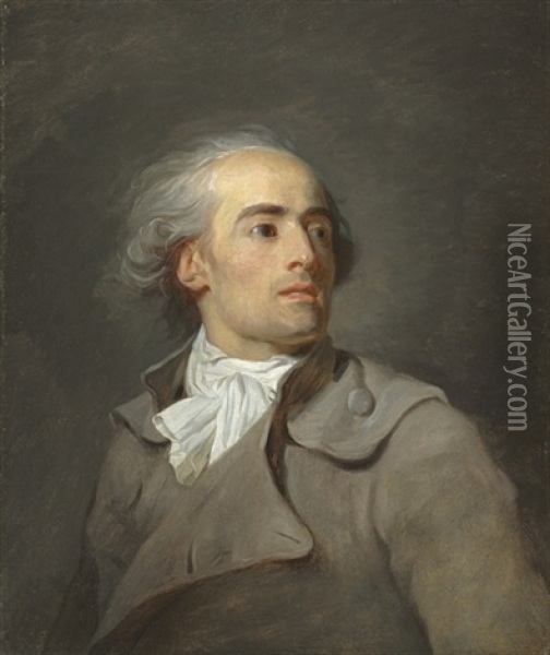 Portrait Of A Man, Half-length, In A Grey Coat Oil Painting - Henri-Pierre Danloux
