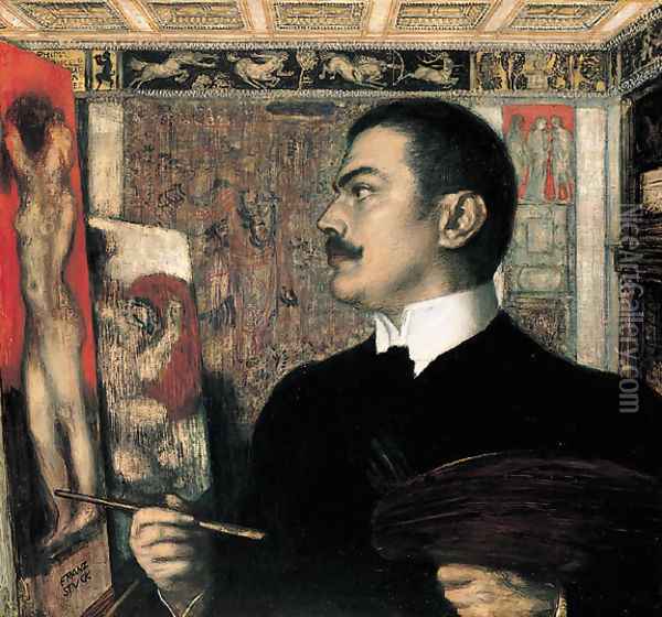 Franz von Stuck, self-portrait Oil Painting - Franz von Stuck