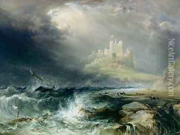 Bamburgh Castle Northumberland Oil Painting - William Andrews Nesfield