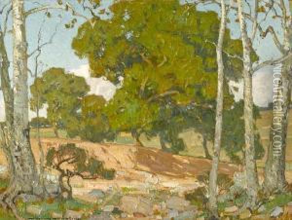 Oaks And Sycamores Oil Painting - William Wendt