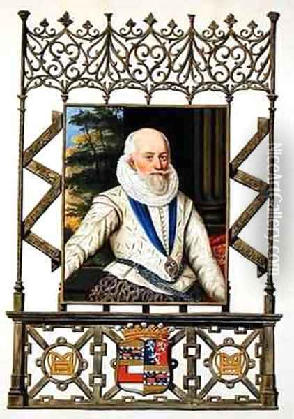 Portrait of Edward Somerset 4th Earl of Worcester from Memoirs of the Court of Queen Elizabeth Oil Painting - Sarah Countess of Essex