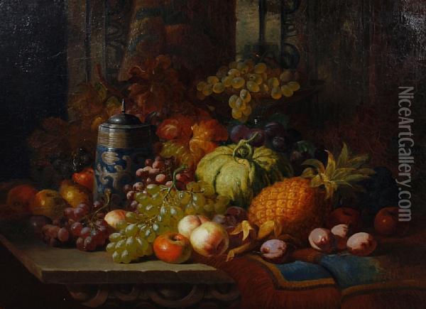 Still Life Of Fruit Oil Painting - Charles Thomas Bale