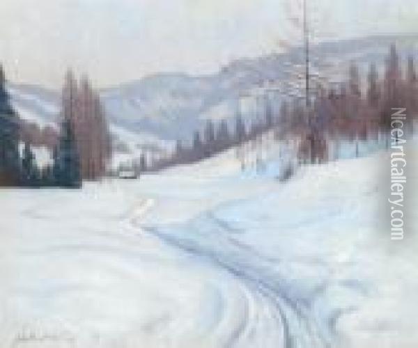 Grey Winter Day Oil Painting - Adalbert Wex