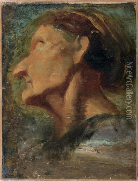 Vieille Transteverine Oil Painting - Jean-Baptiste Carpeaux