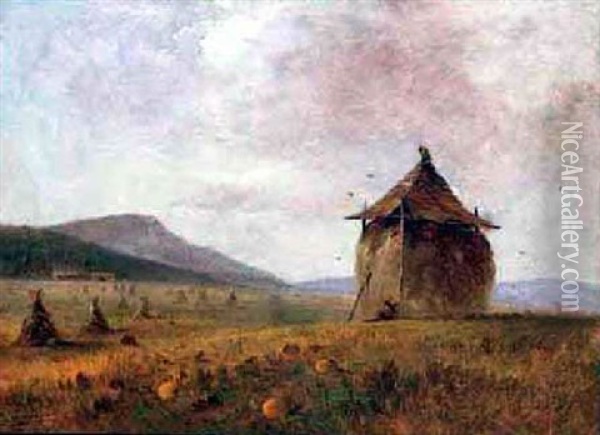 Hay Field Oil Painting - Charles Lanman