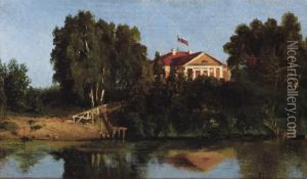 Landscape With House Oil Painting - Vasily Polenov