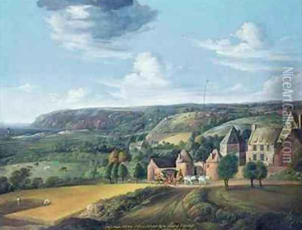 View of Potrel Manor near Dragey in Normandy Oil Painting - Jan the Elder Griffier