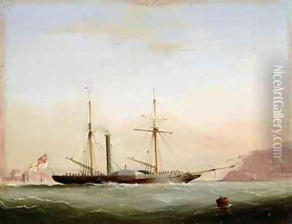 Paddle Steamer in Plymouth Sound off Mount Edgecombe Oil Painting - Condy, Nicholas Matthews