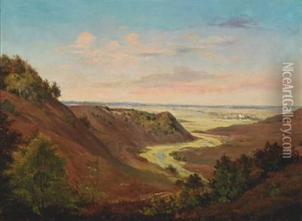 Danish Landscape From Rebild Oil Painting - Harald Frederick Foss