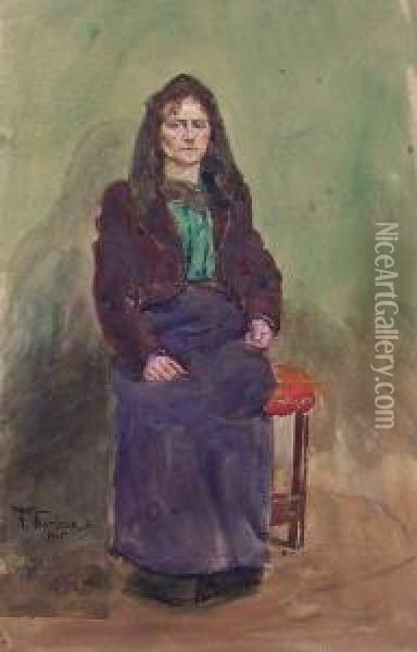 Sitzende Frau Oil Painting - Franz Skarbina