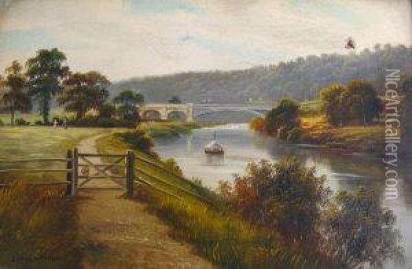 On The Severn Near Bewdley Oil Painting - George Willis Pryce