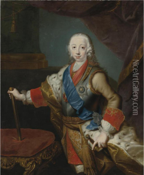 Portrait Of The Great Prince Peter Fedorovich Oil Painting - Georg Christoph Kilian