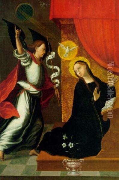 The Annunciation Oil Painting - Juan Correa de Vivar