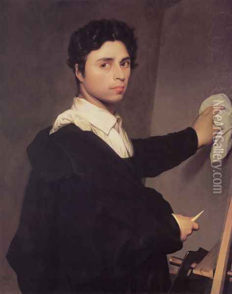 Copy after Ingres's 1804 Self-Portrait Oil Painting - Jean Auguste Dominique Ingres