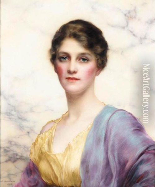 An Emerald-eyed Beauty Oil Painting - William Clarke Wontner