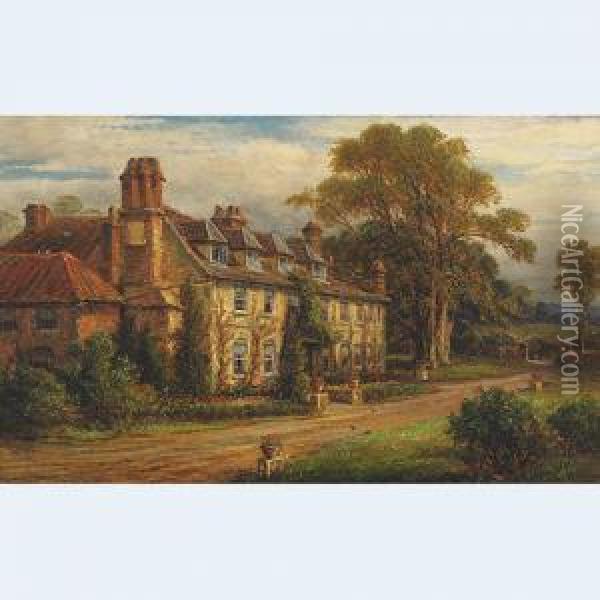 A Country House And Garden Oil Painting - Henry Thomas