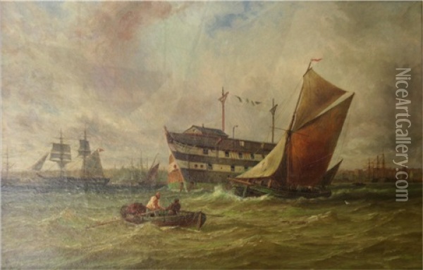 Vessels Offshore Oil Painting - George Gregory