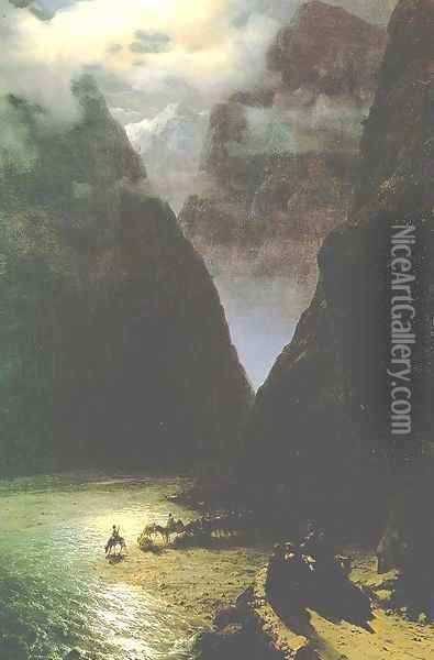 The Daryal canyon Oil Painting - Ivan Konstantinovich Aivazovsky