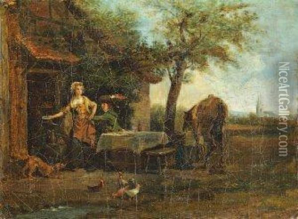 Le Galant Cavalier Oil Painting - Jean Louis (Marnette) De Marne
