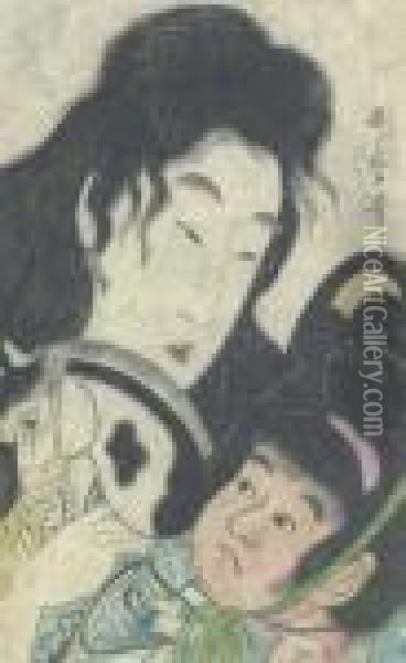Yamauba And Kintaro W Oil Painting - Kitagawa Utamaro