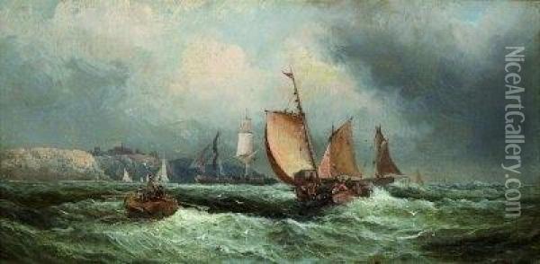 Vor Der Englischen Kuste Bei Dover Oil Painting - Hermann Kraemer