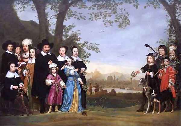 Portrait of a Family Oil Painting - Aelbert Cuyp