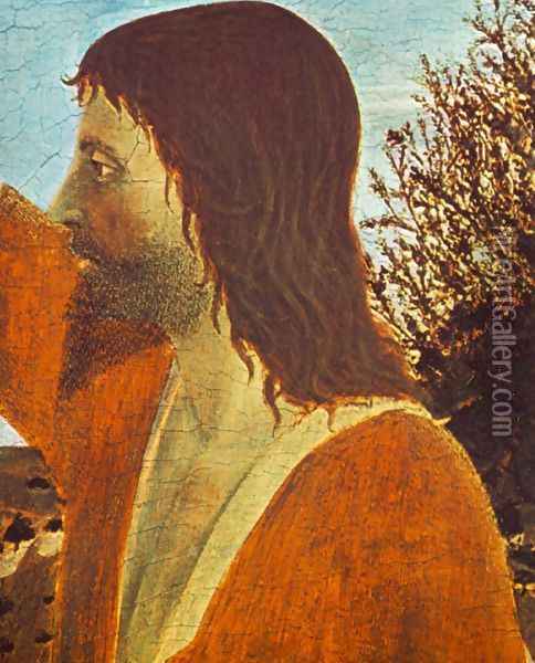 Baptism of Christ (detail-1) 1448-50 Oil Painting - Piero della Francesca