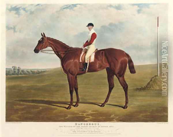 Dangerous, winner of the Derby Stakes at Epsom, 1833, by Charles Hunt Oil Painting - John Frederick Herring