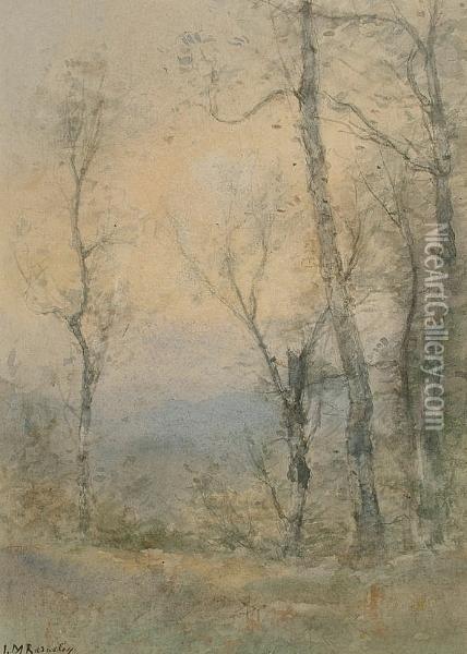Trees At Dawn Oil Painting - James Macdonald Barnsley