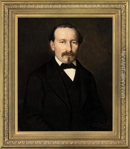 Portrait Of A Gentleman Oil Painting - Pierre-Louis-Joseph de Coninck