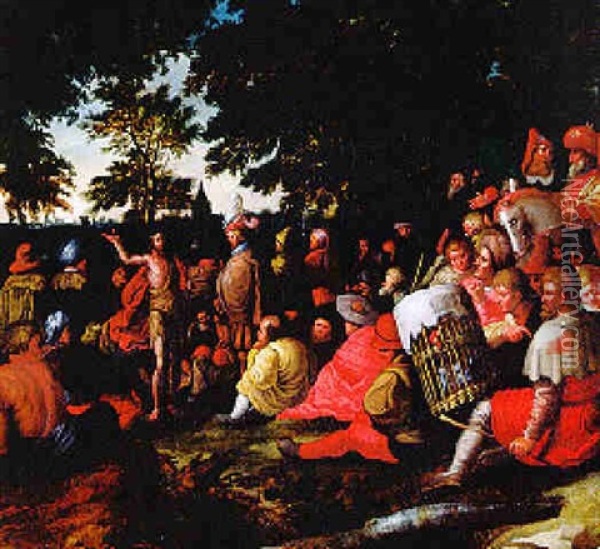 Le Preche De Saint Jean Baptiste Oil Painting - Ambrosius Francken the Younger