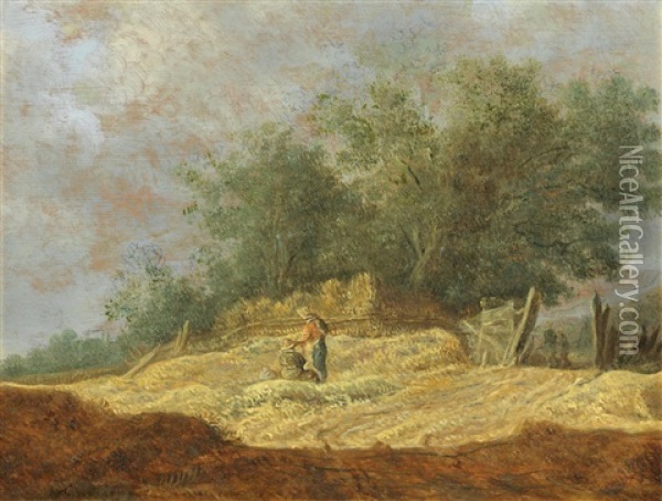 Figures Resting In A Dune Landscape Oil Painting - Jan Josefsz. van Goyen
