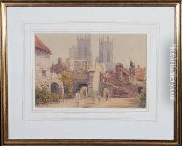Bootham Bar, York Oil Painting - William Outhwaite