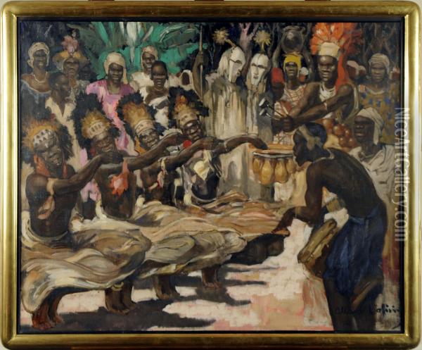 Danseurs Katanga Oil Painting - Fernand Allard L'Olivier