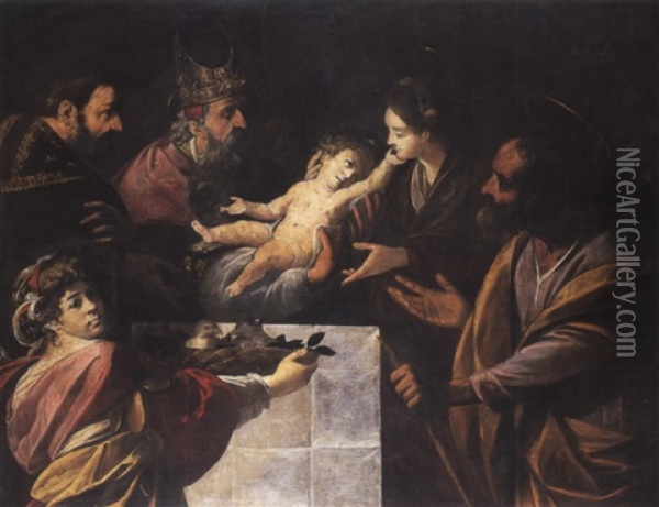 Presentazione Al Tempio Oil Painting - Melchiorre Gherardini