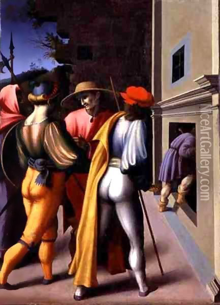 The Arrest of the Brothers Oil Painting - Francesco Ubertini Verdi Bachiacca