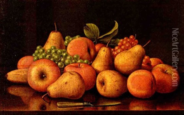 Fruit On Table Top Oil Painting - Levi Wells Prentice
