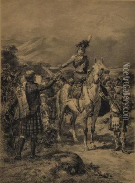 The Arrival Of Queen Victoria In The Highlands Oil Painting - William Skeoch Cumming