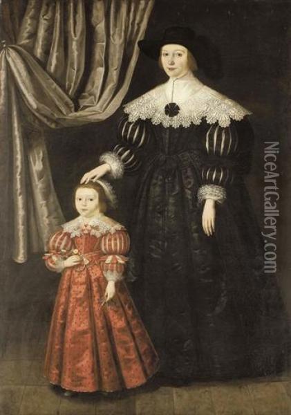 Double Portrait Of A Lady And Her Daughter Oil Painting - Gilbert Jackson