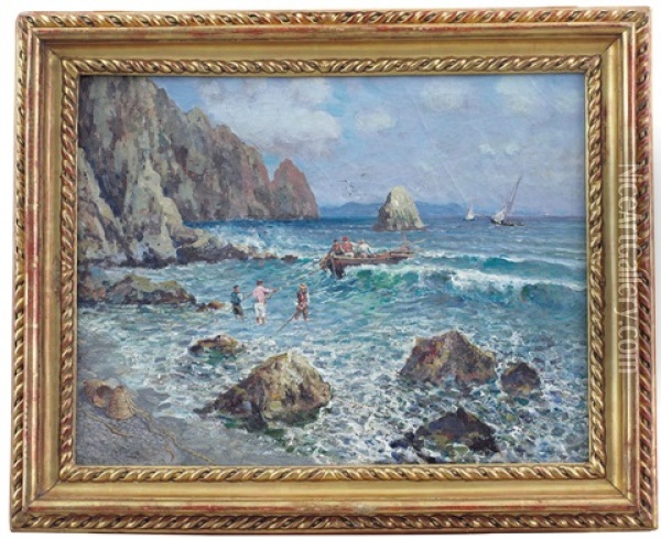 Marina Di Capri Oil Painting - Attilio Pratella
