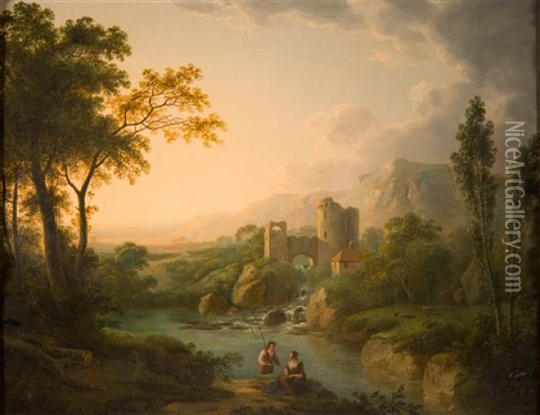 Scene In Cumberland Oil Painting - Abraham Pether