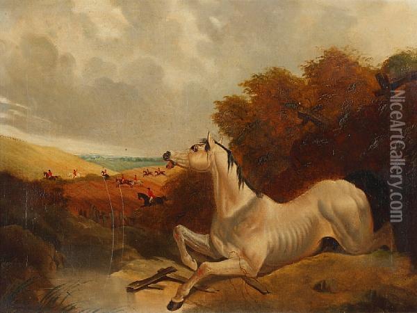 The Fallen Horse Oil Painting - John Frederick Herring Snr
