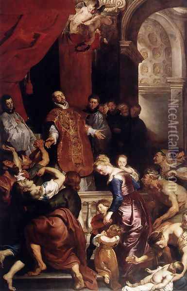 Miracles of St Ignatius 1615-20 Oil Painting - Peter Paul Rubens