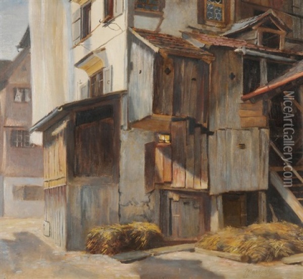 Rheintalerhaus In Marbach Oil Painting - Victor Tobler