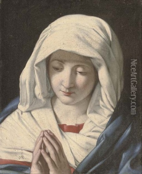 The Virgin At Prayer Oil Painting - Giovanni Battista Salvi (Il Sassoferrato)