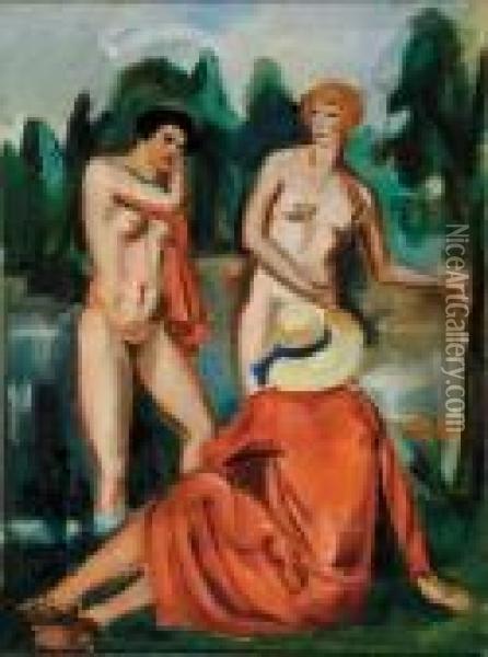 Baigneuses A La Campagne Oil Painting - Andre Favory