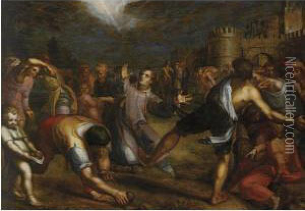 The Stoning Of Saint Stephen Oil Painting - Denys Fiammingo Calvaert