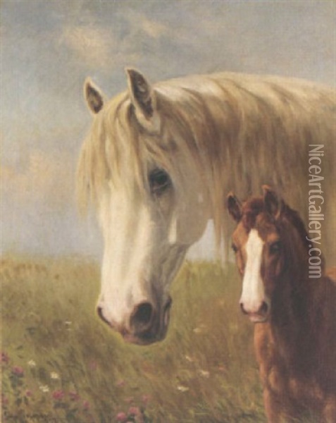 Horses Oil Painting - Simon Simonsen